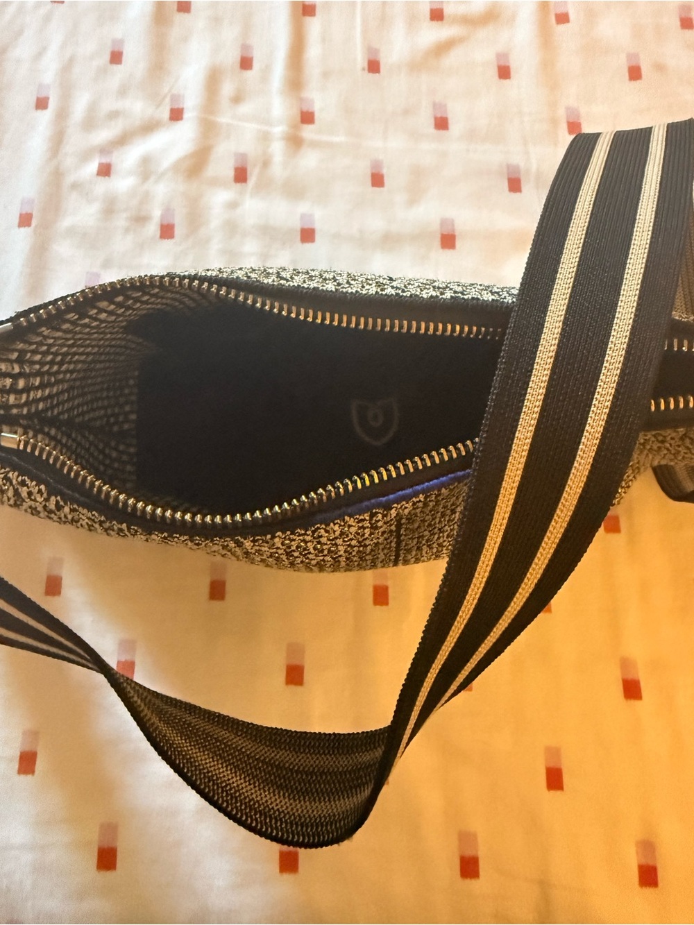 Rothy's Black & Cream Woven Crossbody with Striped Adjustable Strap - Picture 4 of 4